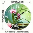 thumbnail image 3 of Chilfamy Bamboo Tree Flower Candle Wall Clock Battery Operated 10 Inch 10x10in, 3 of 8