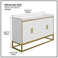 thumbnail image 7 of iRerts Buffet Table Accent Cabinet with Storage, Wood Kitchen Buffet Cabinet Sideboard with Doors and Metal Leg, Modern Freestanding Sideboard Cabinet for Kitchen Living Room Entryway, White, 7 of 7