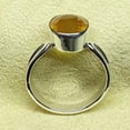 thumbnail image 3 of Bague Saphir Jaune Naturel, Bague Pierre d'Anniversaire, Ensemble de Bagues Réglables avec Lunette, Bague en Pierre de Gemmage, Bague Simple, Usage Astrologique, 3 of 3