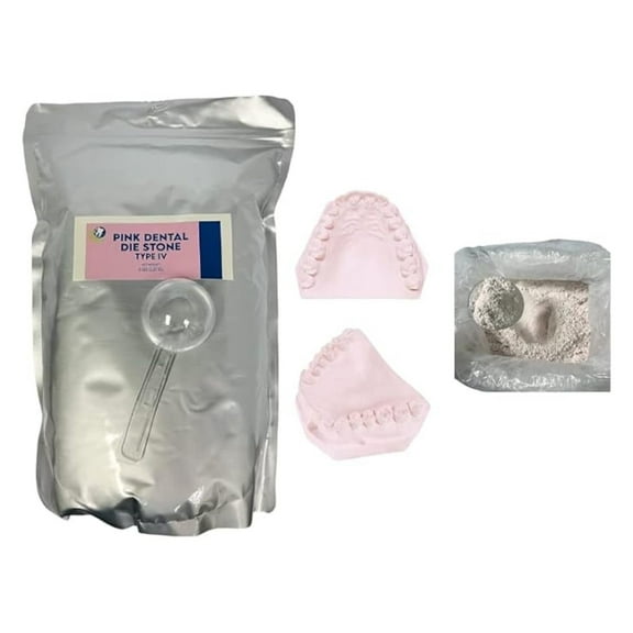 Dental Gypsum Die Stone - 5lb Pink Type IV - All Purpose Compound for Dental Lab & Jewelers - Sealable Bag
