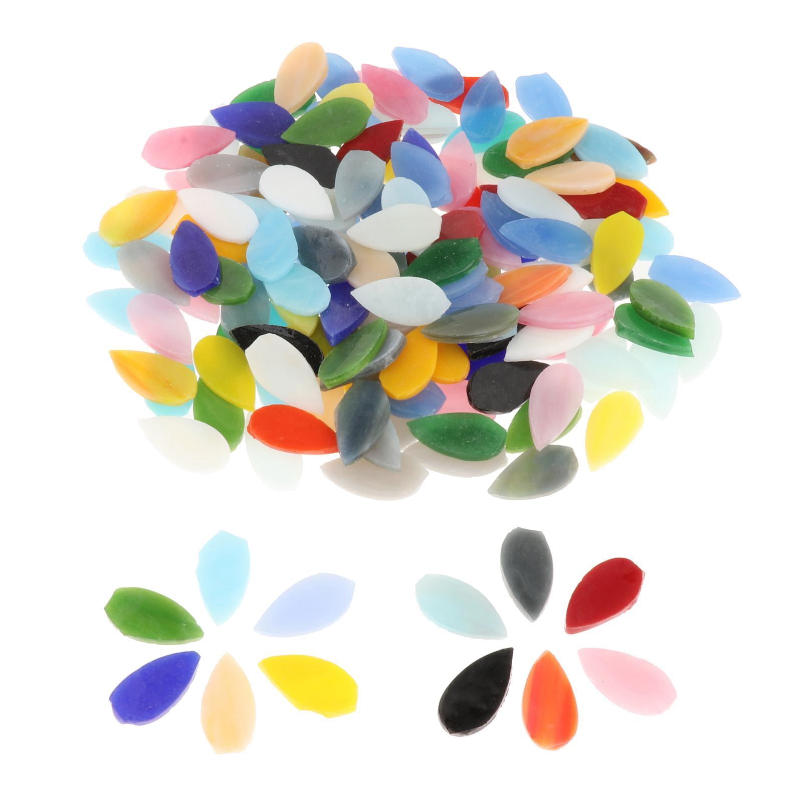 250x Petal Mosaic Tiles Stained Glass for Crafts Pots Stepping Stones Cups