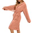 thumbnail image 5 of Gifts for Mom Bathrobe for Women Fleece Women's Nightgowns & Sleepshirts Oversize Cozy Women's Robes House Womens Robe Light Yellow, 5 of 9
