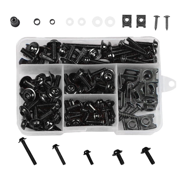 177 piezas de Pernos DYNWAVEMX Sujetadores Pernos de carenado Negro