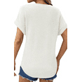 thumbnail image 4 of UVN Womens Summer Tops Short Sleeve V Neck Blouses Ladies Casual Waffle Knit Trendy Tunic Shirts, 4 of 8