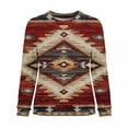 thumbnail image 5 of Retro Sweatshirt for Women Tribal Pattern Graphic Print Crewneck Long Sleeve Classic Relaxed Fit Casual Cozy Pullover Southwest Bohemian Fashion Clothes, 5 of 5