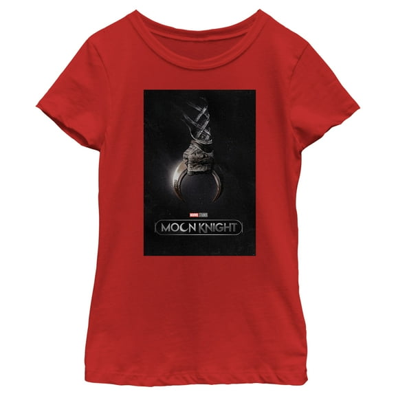 Girl's Marvel: Moon Knight Crescent Dart Poster  Graphic Tee Red Large