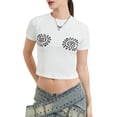 thumbnail image 3 of Yunliwuli Women Short Sleeve Tops Fashion Print Summer T-Shirt Casual Pullovers for Streetwear Aesthetic Grunge Clothes, 3 of 10