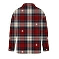 thumbnail image 4 of Uootdi Christmas Plaid Striped Long Sleeve Shirts for Women Cute Christmas V-Neck Button Down Tops Dressy Versatile Classic Loose Fit Tops Gift, 4 of 7