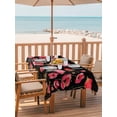 thumbnail image 2 of Outdoor Tablecloth with Umbrella Hole for Patio/Picnic/Party/Camping, Red Poppy Waterproof Table Cloth Rectangle Table Cover Washable, Spring Summer Flowers Botanical Black (60"x 102"), 2 of 8