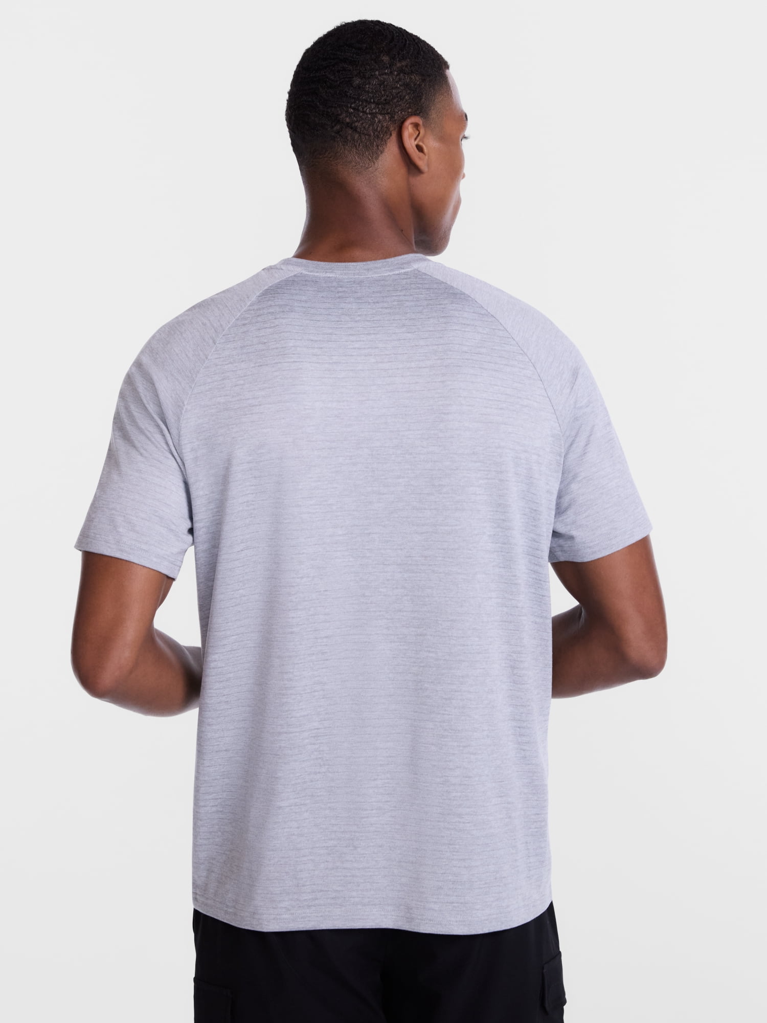 Athletic Works Men's Tonal Stripe Workout Shirt with Short Sleeves, Sizes XS-4XLT
