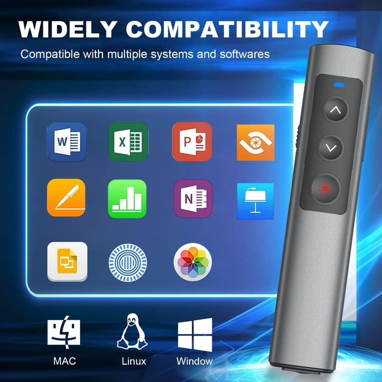 Draadloze Presenter Presentatie Klikker Wireless Powerpoint Afstandsbediening Laser Pointer Inclusief Usb C Adapter Opberghoes Draadloos Zwart 2860690509