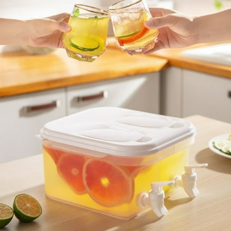 

Shrysg 1.32-Gallon (5L) Large Capacity Cold Kettle - Refrigerator Beverage Dispenser with Faucet - BPA-Free Plastic - Perfect for Parties Iced Tea Fruit Infusions - 14.17x7.87x5.51 Inches