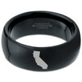 thumbnail image 2 of Tungsten California The Golden State Band Ring 8mm Men Women Comfort Fit Black Dome Polished, 2 of 4