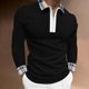 thumbnail image 2 of Gibobby Playera polo hombre Camiseta informal de verano para hombre, blusa sólida con cuello a cuadros, camisetas de manga corta con cuello vuelto(Negro,M), 2 of 4