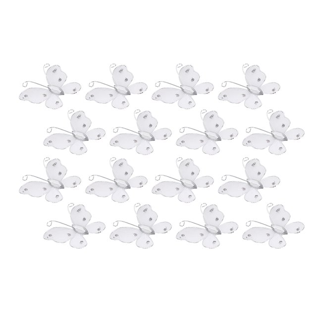 Mariposa De Purpurina De Malla, Accesorios De Ropa De Mariposa Deslumbrantes, Portátil Para Manualidades, Tarjetas, Joyas, álbumes De Recortes Cergrey Blanco