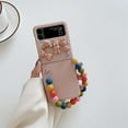 thumbnail image 1 of Cute Bear Case Compatible With Samsung Galaxy Z Flip 4, Hard Pc Protective Cover With Bracelet, 1 of 5