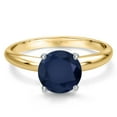 thumbnail image 3 of Gem Stone King 14K Two Tone Gold Blue Sapphire Solitaire Engagement Ring for Women | 2.46 Cttw | Round 8MM | Gemstone September Birthstone | Size 8, 3 of 6