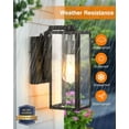 thumbnail image 6 of VIANIS 2 Pack Outdoor Wall Lanterns, Dusk to Dawn Outdoor Wall Light fixtures, Anti-Rust porch lights outdoor with Glass Shade, Black Wall Lamp with E26 Socket for Porch, 6 of 7
