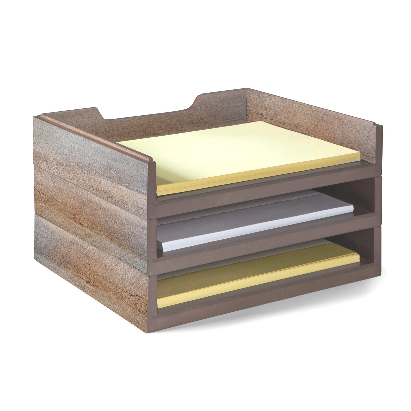 Bindertek Stacking Letter Tray Set of 3