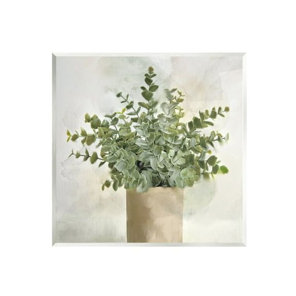 Stupell Industries Potted Herbal Plant Vase Dense Green Leaves Painting Unframed Art Print Wall Art, Design by Kim Allen