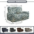 thumbnail image 6 of TSOVTHRID Zebra Stripe Print Loveseat Recliner Cover, 6 Pieces Washable Reclining Loveseat Covers with Elastic Bottom Vintage Sofa Furniture Protector for Pet Dog, 6 of 7
