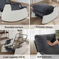 thumbnail image 4 of Ourlova Upholstered Nursery Rocking Chair with High Backrest & Side Pocket, Gliding Iron Frame Rocking Chair with Footrest, Easy Assembly for Living Room, Bedroom, Nursery, White, 4 of 5
