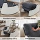 thumbnail image 2 of Blanca forrado nursery rocking chair con high backrest, side pocket, gliding iron frame, y footrest - easy to assemble para sala de estar, dormitorio, o nursery, 2 of 5