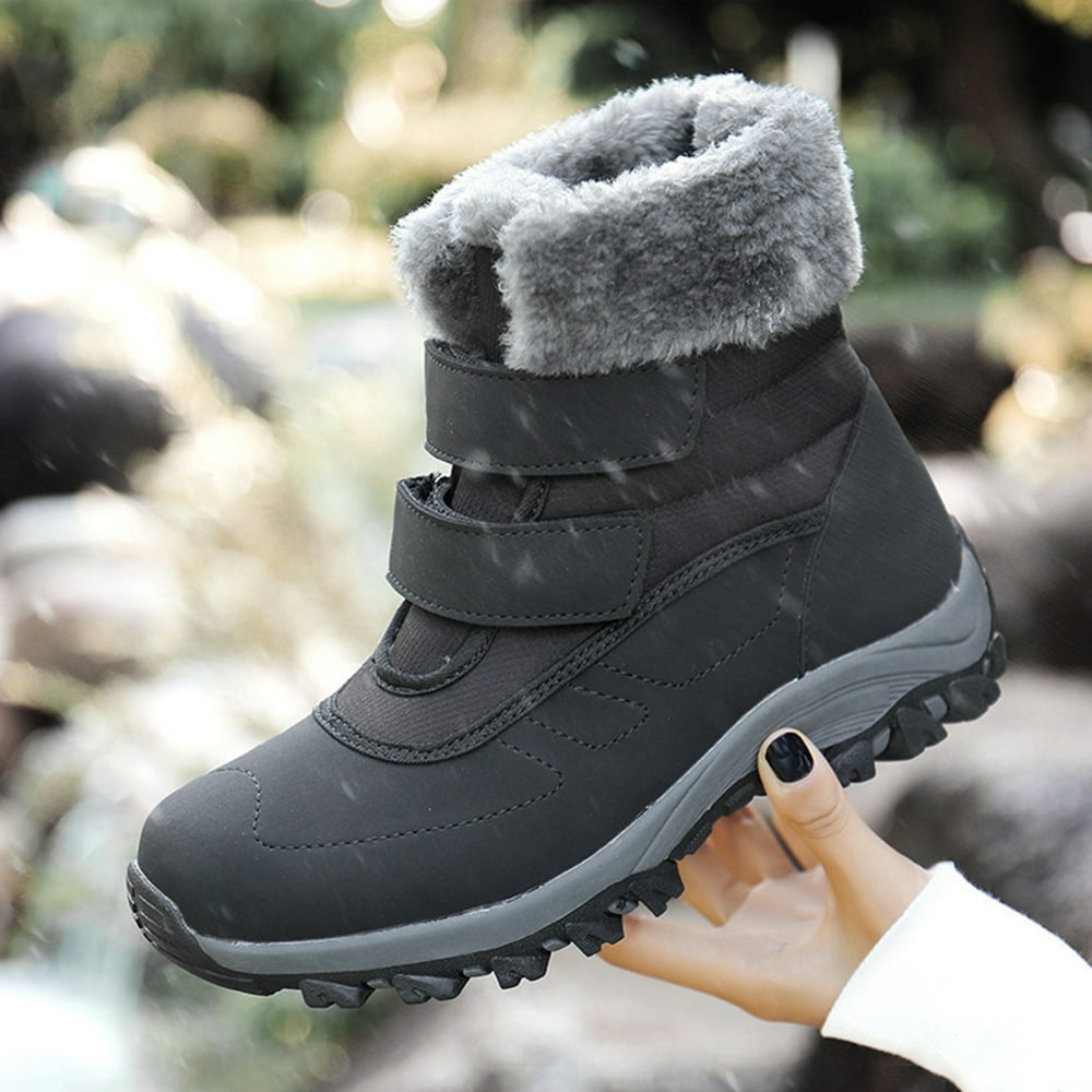 Women Ankle Bootie Cozy Warm Fur Lined Snow Boots Anti-Skid Shoes