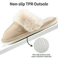 thumbnail image 4 of Ecetana Women's Comfy Faux Fur Slippers Memory Foam Slip-on House Shoes, 4 of 6