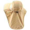 thumbnail image 2 of HOMEIORA 1pc Outdoor Sun Hat, Home Prefer Outdoor UPF 50+ Sun Hat Wide Brim Mesh Fishing Hat with Neck Flap, Khaki, 2 of 4