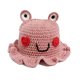 thumbnail image 1 of Sombrero de pescador hecho a mano a ganchillo con forma de rana rosa para cosplay de Halloween, 1 of 2
