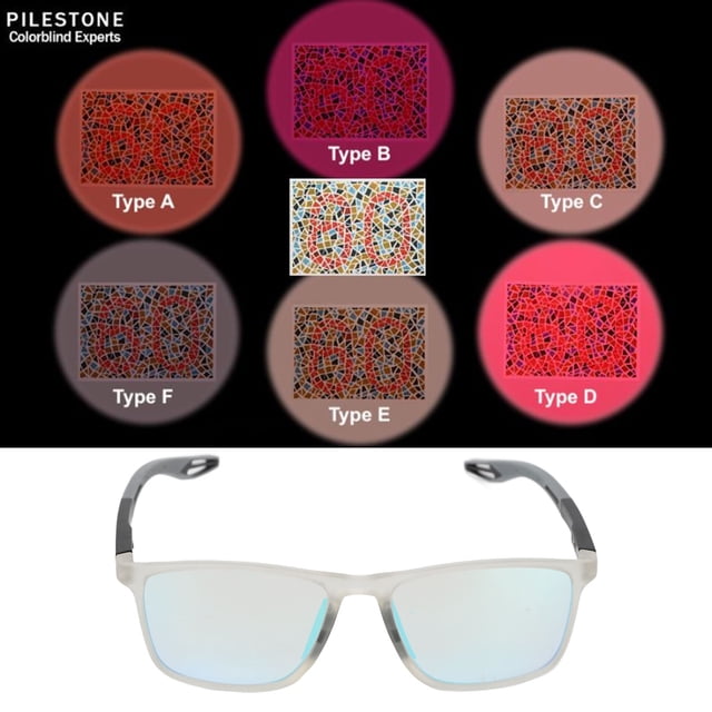 Gafas Correctoras para Debilidad del Color ANGGREK Montura Transparente Ultraligeras Rojas Verdes