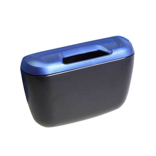 Riwesomey Cubo de basura para coche, superficie lisa, exquisito soporte para herramientas de repuesto, caja de basura práctica, asiento de almacenamiento, Automoción decorativa y accesorios Azul