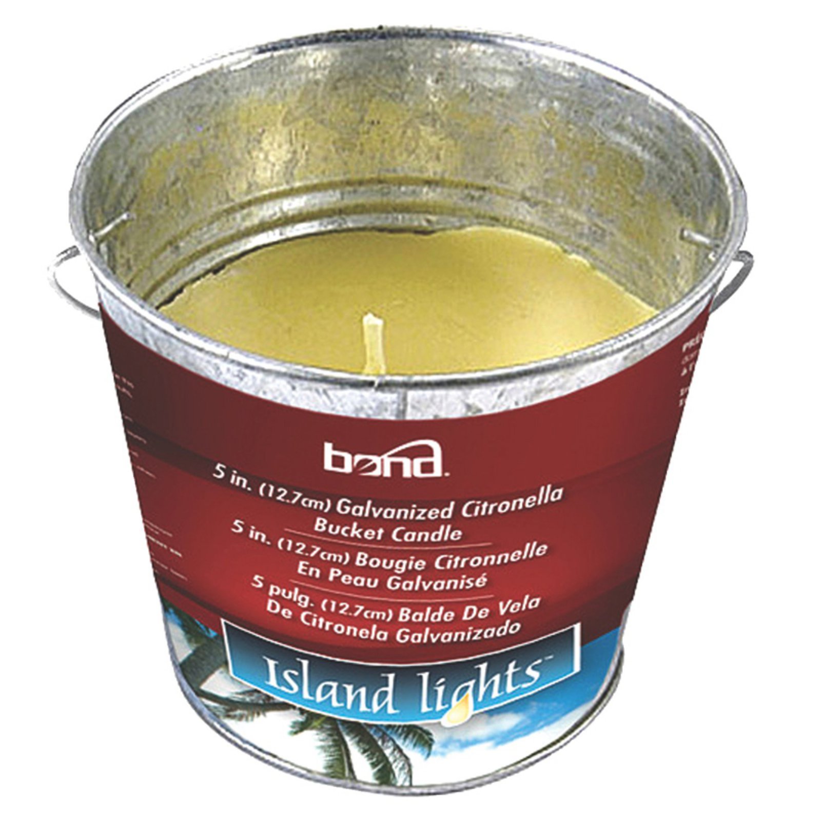 Candela Alla Citronella Lamplight 3 Stoppini In Secchio Zincato: Fino A 32 Ore Di Durata
