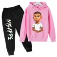 thumbnail image 4 of Conjunto de sudadera y pantalones con estampado de Mbappé para niños, primavera y otoño, conjunto de ropa deportiva de 2 piezas para niños y niñas, ropa para niños, 4 of 5