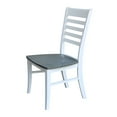 thumbnail image 3 of International Concepts Set of Two Cosmo Roma Solid Wood Dining Chair in White/Heather Gray, 3 of 8