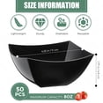 thumbnail image 2 of 50 Pcs Square Plastic Serving Bowls Disposable Snack Salad Bowl Small Party Candy Bar Containers Taco Dishes for Buffet Chips Fruit(Black,8 oz), 2 of 3
