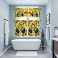 thumbnail image 4 of Yellow Sunflower Kitchen Curtains Valances and Tiers Set of 3 Welcome Gnome Green Bow Pastoral Plaid Tier Curtains and Valance with Rod Pocket for Small Windows, 27.5"x24", 4 of 9