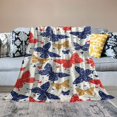thumbnail image 2 of Fenyluxe Butterflies Pattern Soft Throw Blankets Flannel Bed Throw Cozy Lightweight Plush - All Seasons Usage - Excellent Hand Feel Blanket for Bed 60x80in, 2 of 6