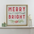 thumbnail image 2 of 16" Wooden Framed "Merry And Bright" Metal Christmas Sign, 2 of 4