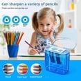 thumbnail image 3 of 1PC Manual Pencil Sharpener Small Colored Handheld Dual Hole Pencil Sharpeners with 4 for Kids School Supplies Color Lid, 3 of 8