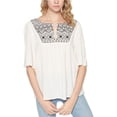thumbnail image 1 of Sanctuary Clothing Blusa de punto bordada de Zambia para mujer, blanca, pequeña Sanctuary Clothing Tejer, 1 of 1
