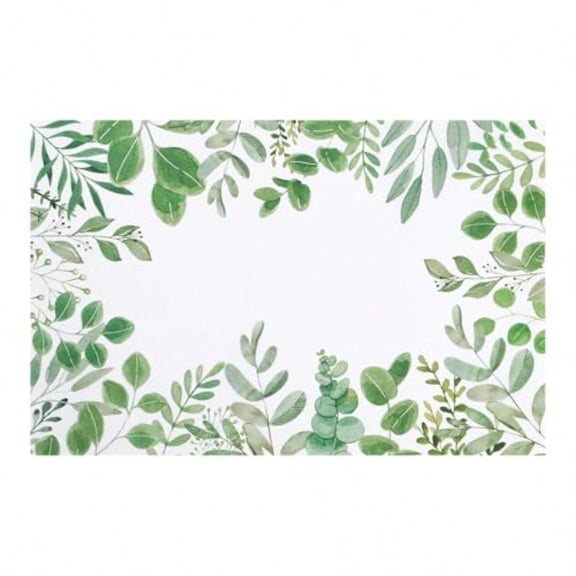 50 PCS Green Leaves Eucalyptus Paper Placemats 11x17 inch Disposable Paper Place Mats for Dinner Wedding Birthday Party Spring Summer Greenery Table Decoration