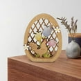 thumbnail image 3 of WMGHA ‌Wooden Easter Ornament Set, Vintage Holiday Home Decor for Mantel & Tabletop, Hand-Carved Spring Wall Hangings, Rustic Easter Egg Tree Decoration with Twine Hook, 3 of 6