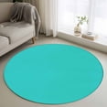 thumbnail image 2 of Turquoise Large Area Rugs for Bedroom Living Room, Soft Non Slip Carpet Bedside Rug, Modern Pure Turquoise Round Floor Cover Kitchen Accent Rug 3' for Dining Room/Office, 2 of 9