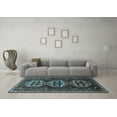 thumbnail image 3 of Ahgly Company Indoor Square Persian Light Blue Traditional Area Rugs, 5' Square, 3 of 4