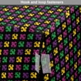 thumbnail image 4 of Green and Purple Dog Crate Cover, Mardi Gras Themed Carnival Art Colorful Fleur de Lis Motif, Easy to Use Pet Kennel Cover for Dogs, 35" x 23" x 27", Charcoal Grey Multicolor, by Ambesonne, 4 of 6