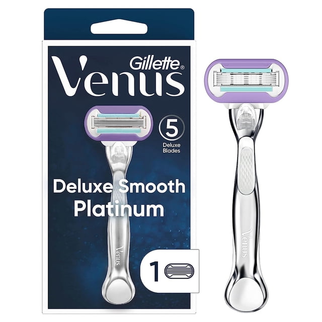 Maquinilla de Afeitar Gillette Venus Deluxe Smooth Platinum con 1 Hoja de Repuesto