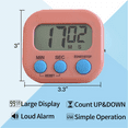thumbnail image 2 of ZOUYUE 1 Pack Kitchen Timer for Cooking (Battery Included), Magnetic Digital Timers Loud Alarm Kitchen Timers for Cooking, Upgrade Silent Classroom Timer for Kids, Back Stand for Visual Timer(Pink), 2 of 6