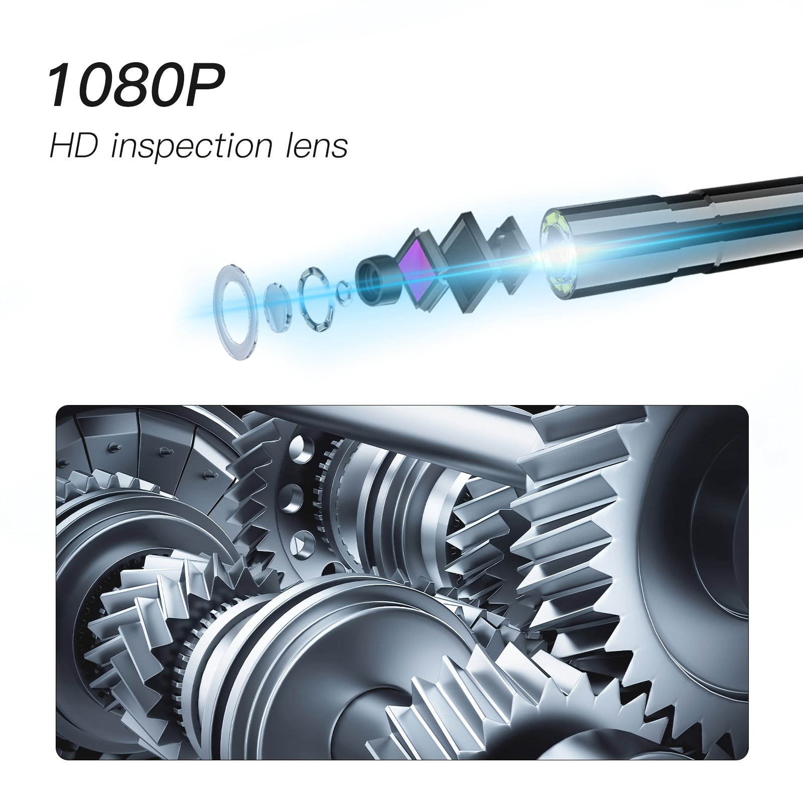 1080p HD Lens Inspection Camera With Light - Perfect Tool For Home, Pipe & Automotive Inspection!